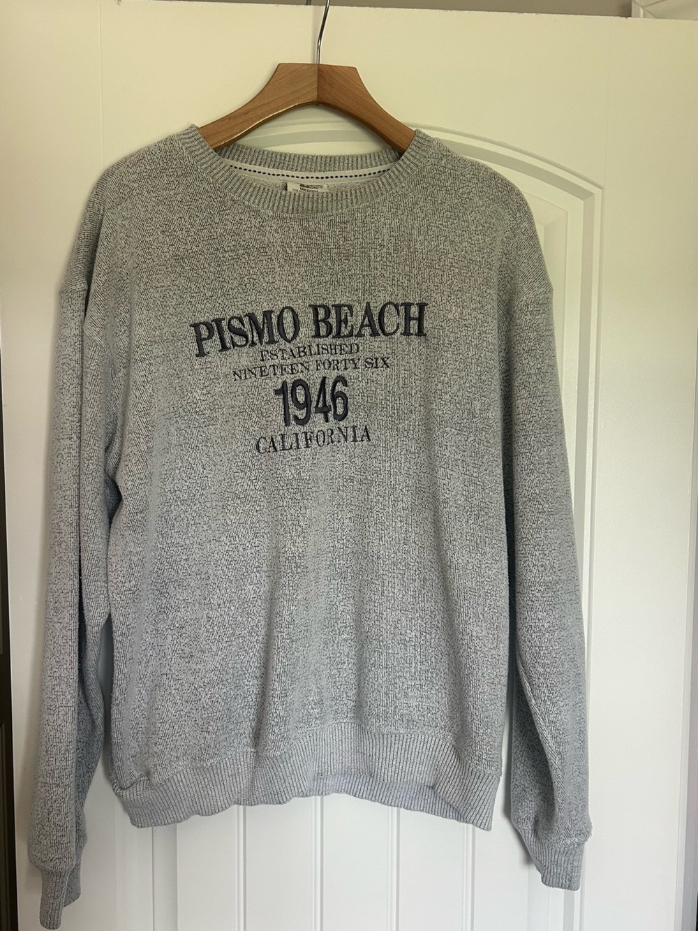 Revolution Men's Light Grey Pismo Beach 1946 Crewneck Sweater